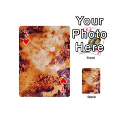 Burnt paper texture print design Playing Cards 54 Designs (Mini) from ArtsNow.com Front - Heart7