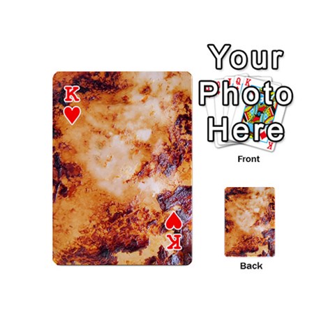 King Burnt paper texture print design Playing Cards 54 Designs (Mini) from ArtsNow.com Front - HeartK