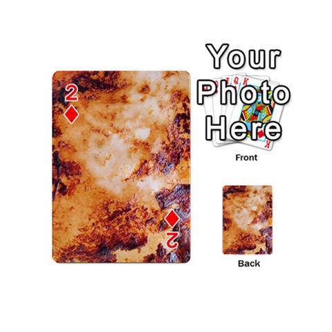 Burnt paper texture print design Playing Cards 54 Designs (Mini) from ArtsNow.com Front - Diamond2