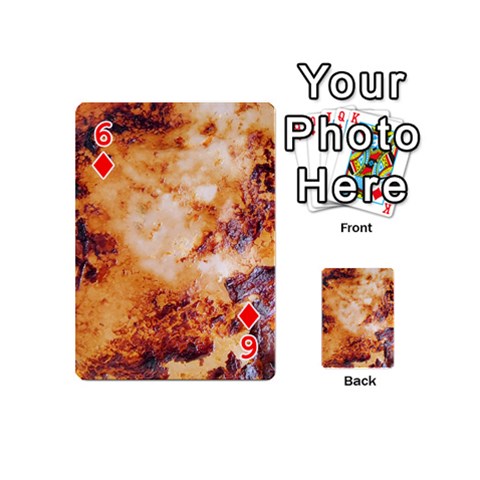 Burnt paper texture print design Playing Cards 54 Designs (Mini) from ArtsNow.com Front - Diamond6