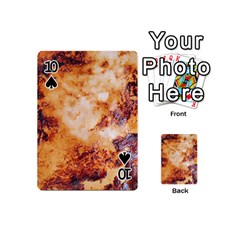 Burnt paper texture print design Playing Cards 54 Designs (Mini) from ArtsNow.com Front - Spade10