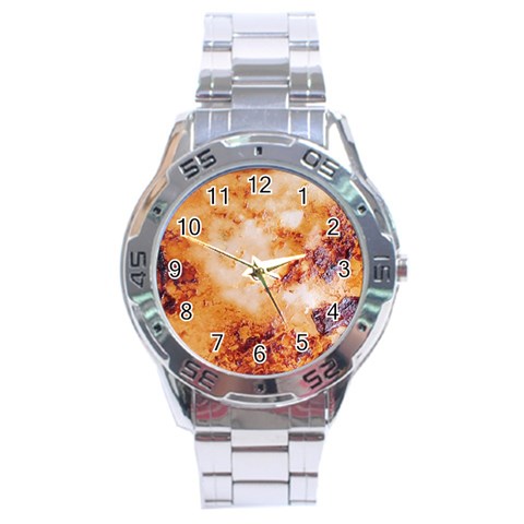 Burnt paper texture print design Stainless Steel Analogue Watch from ArtsNow.com Front