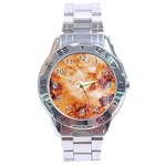 Burnt paper texture print design Stainless Steel Analogue Watch