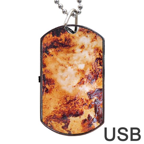 Burnt paper texture print design Dog Tag USB Flash (Two Sides) from ArtsNow.com Front