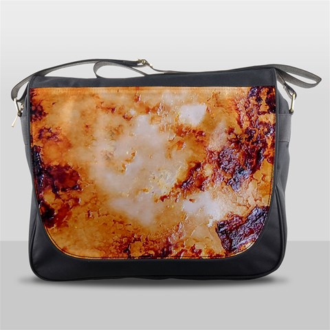Burnt paper texture print design Messenger Bag from ArtsNow.com Front