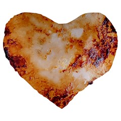 Burnt paper texture print design Large 19  Premium Heart Shape Cushions from ArtsNow.com Front