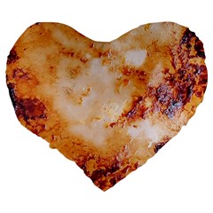 Burnt paper texture print design Large 19  Premium Heart Shape Cushions from ArtsNow.com Back
