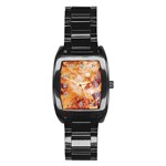 Burnt paper texture print design Stainless Steel Barrel Watch