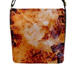 Burnt paper texture print design Flap Closure Messenger Bag (L)