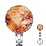 Burnt paper texture print design Stainless Steel Nurses Watch