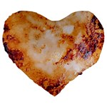 Burnt paper texture print design Large 19  Premium Flano Heart Shape Cushions