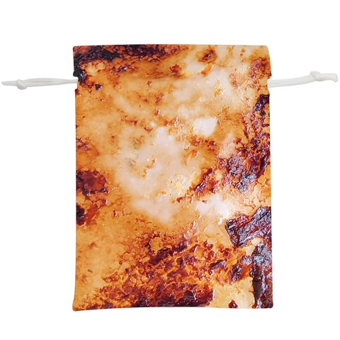 Burnt paper texture print design Lightweight Drawstring Pouch (XL) from ArtsNow.com Front