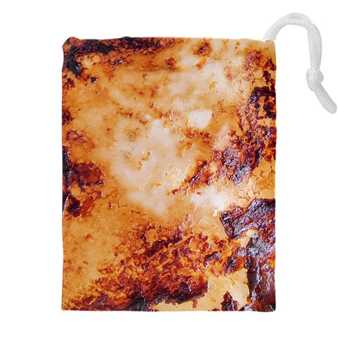 Burnt paper texture print design Drawstring Pouch (5XL) from ArtsNow.com Front