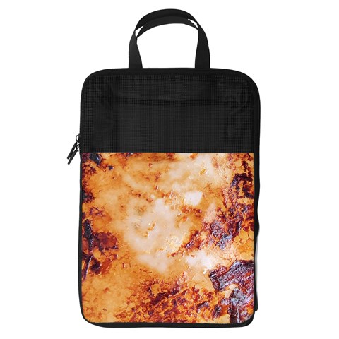 Burnt paper texture print design Foldable Shoe Storage Bag from ArtsNow.com Front