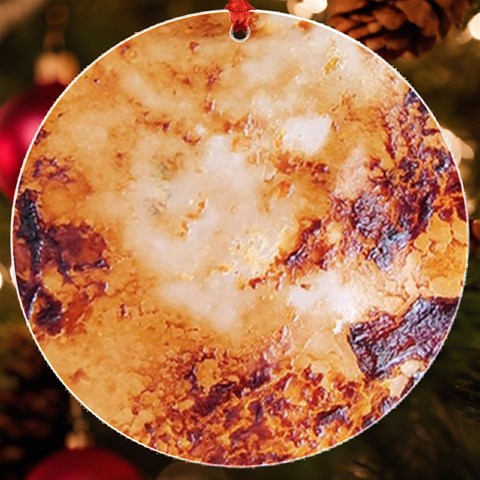 Burnt paper texture print design UV Print Acrylic Ornament Round from ArtsNow.com Front