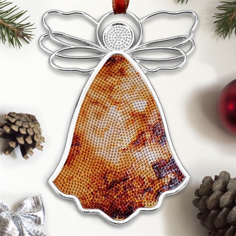 Burnt paper texture print design Metal Loving Angel Silver  from ArtsNow.com Front