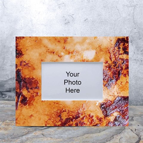 Burnt paper texture print design White Tabletop Photo Frame 4 x6  from ArtsNow.com Front