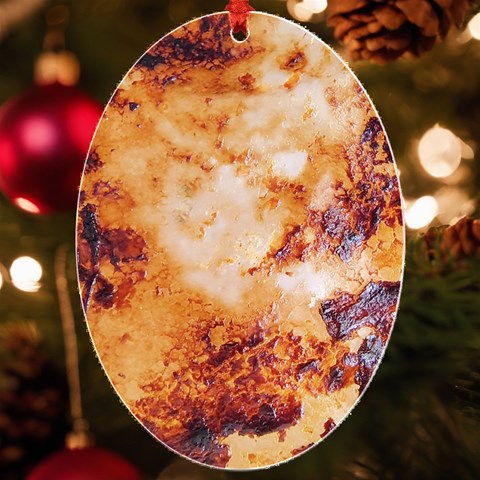 Burnt paper texture print design UV Print Acrylic Ornament Oval from ArtsNow.com Front