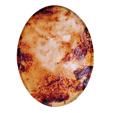 Burnt paper texture print design Oval Glass Fridge Magnet (4 pack) from ArtsNow.com Front