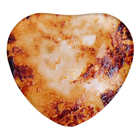 Burnt paper texture print design Heart Glass Fridge Magnet (4 pack) from ArtsNow.com Front