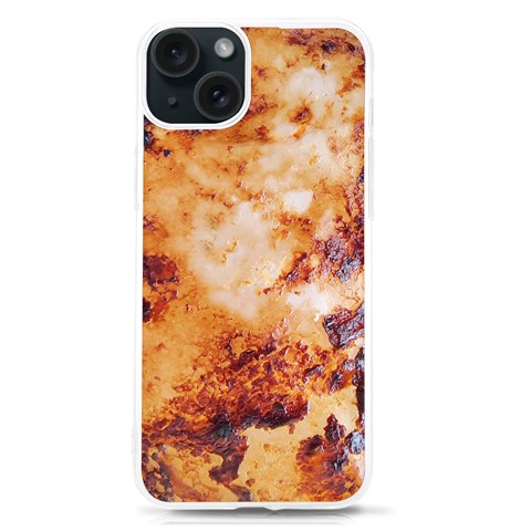 Burnt paper texture print design iPhone 15 TPU UV Print Case from ArtsNow.com Front
