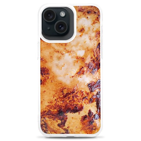 Burnt paper texture print design iPhone 15 Plus TPU UV Print Case from ArtsNow.com Front