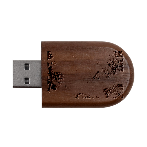 Burnt paper texture print design Wood Oval USB Flash Drive from ArtsNow.com USB
