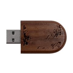 Burnt paper texture print design Wood Oval USB Flash Drive from ArtsNow.com USB
