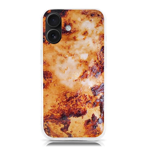 Burnt paper texture print design iPhone 16 TPU UV Print Case from ArtsNow.com Front
