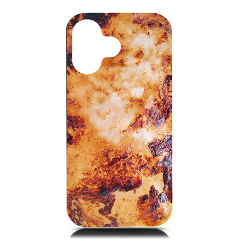 Burnt paper texture print design iPhone 16 Black UV Print PC Hardshell Case from ArtsNow.com Front