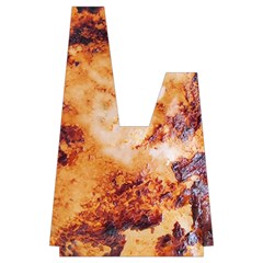 Burnt paper texture print design Japanese Wrist Knot Bag from ArtsNow.com Front Inside