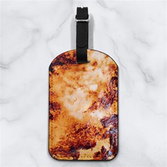 Burnt paper texture print design Nappa Leather Luggage Tag Rectangle from ArtsNow.com Front