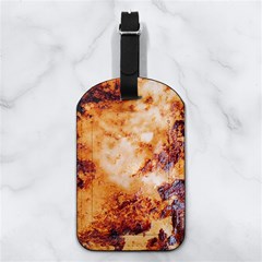 Burnt paper texture print design Nappa Leather Luggage Tag Rectangle from ArtsNow.com Back