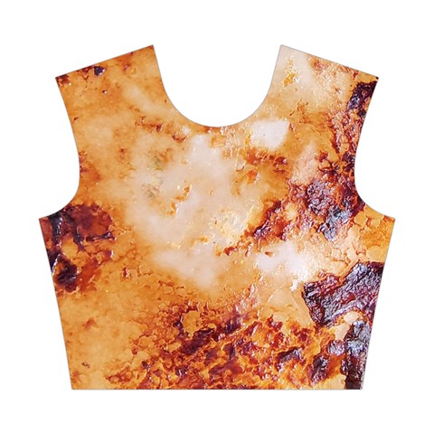 Burnt paper texture print design Cotton Crop Top from ArtsNow.com Front