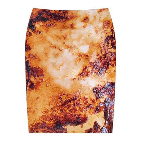 Burnt paper texture print design Midi Wrap Pencil Skirt from ArtsNow.com Back