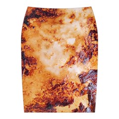 Burnt paper texture print design Midi Wrap Pencil Skirt from ArtsNow.com Back