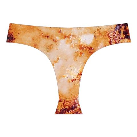 Burnt paper texture print design Cross Back Hipster Bikini Set from ArtsNow.com Front Under