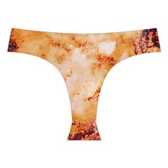 Burnt paper texture print design Cross Back Hipster Bikini Set from ArtsNow.com Front Under
