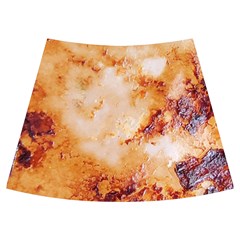 Burnt paper texture print design Knee Front Skirt