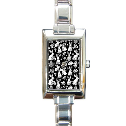 Easter bunny pattern Rectangle Italian Charm Watch from ArtsNow.com Front