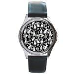 Easter bunny pattern Round Metal Watch