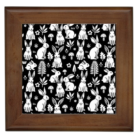 Easter bunny pattern Framed Tile from ArtsNow.com Front