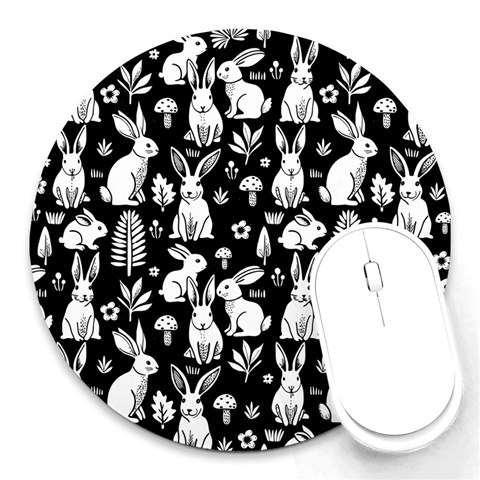 Easter bunny pattern Round Mousepad from ArtsNow.com Front
