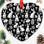 Easter bunny pattern Ornament (Heart)