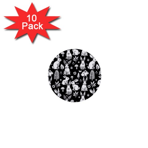 Easter bunny pattern 1  Mini Buttons (10 pack)  from ArtsNow.com Front