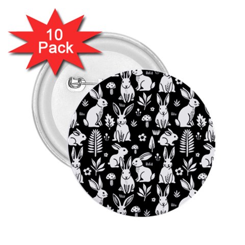 Easter bunny pattern 2.25  Buttons (10 pack)  from ArtsNow.com Front