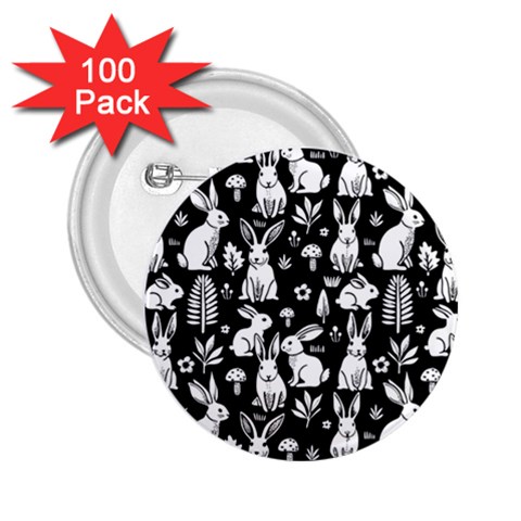 Easter bunny pattern 2.25  Buttons (100 pack)  from ArtsNow.com Front