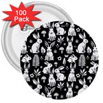 Easter bunny pattern 3  Buttons (100 pack) 