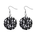 Easter bunny pattern Mini Button Earrings