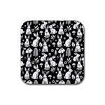 Easter bunny pattern Rubber Coaster (Square)